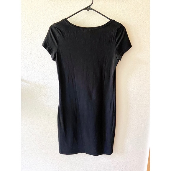 H&M Basic Black Bodycon T-Shirt Dress - Picture 3 of 4